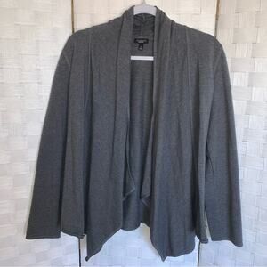 Talbots Grey Open Front Prima Cotton Cardigan Sweater Women’s Size Medium